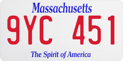 MA license plate 9YC451
