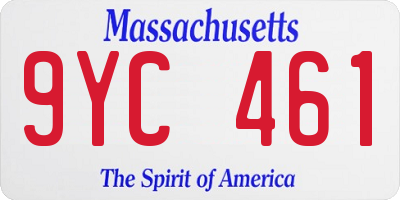 MA license plate 9YC461