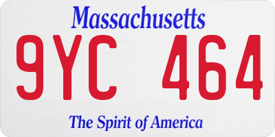 MA license plate 9YC464