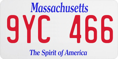 MA license plate 9YC466