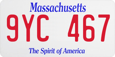 MA license plate 9YC467