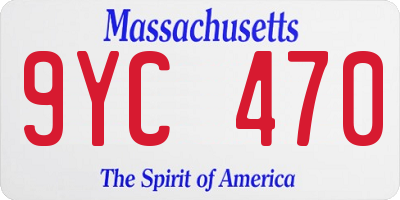 MA license plate 9YC470