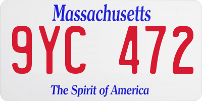 MA license plate 9YC472