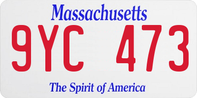 MA license plate 9YC473