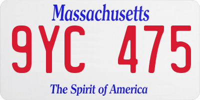 MA license plate 9YC475