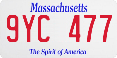 MA license plate 9YC477