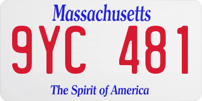 MA license plate 9YC481