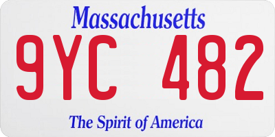 MA license plate 9YC482