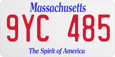 MA license plate 9YC485