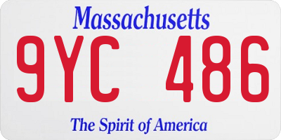 MA license plate 9YC486