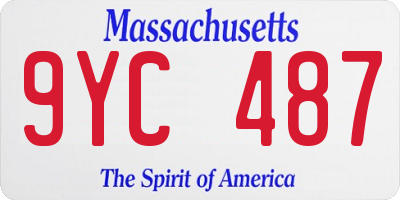 MA license plate 9YC487