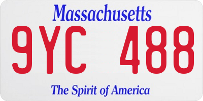 MA license plate 9YC488