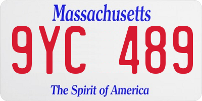 MA license plate 9YC489