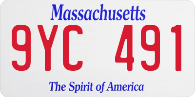 MA license plate 9YC491