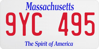 MA license plate 9YC495