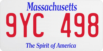 MA license plate 9YC498