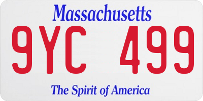 MA license plate 9YC499