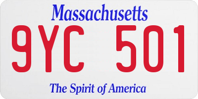MA license plate 9YC501