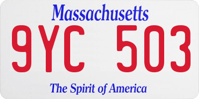 MA license plate 9YC503