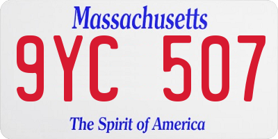 MA license plate 9YC507