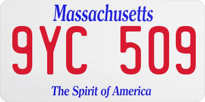 MA license plate 9YC509
