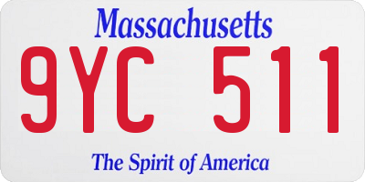 MA license plate 9YC511