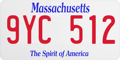 MA license plate 9YC512