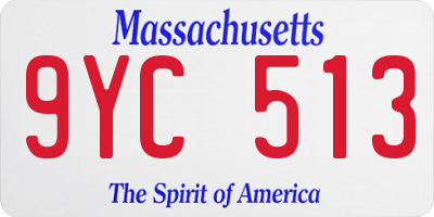 MA license plate 9YC513