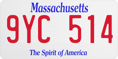 MA license plate 9YC514