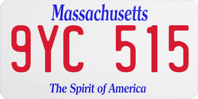 MA license plate 9YC515