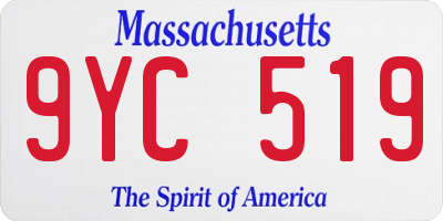 MA license plate 9YC519