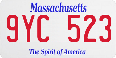 MA license plate 9YC523