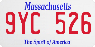MA license plate 9YC526