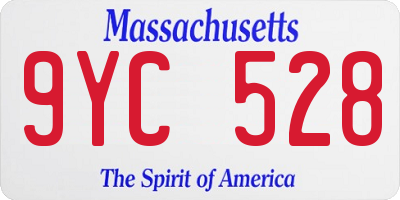 MA license plate 9YC528