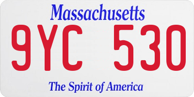 MA license plate 9YC530