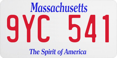 MA license plate 9YC541