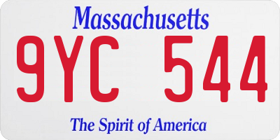 MA license plate 9YC544