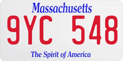 MA license plate 9YC548