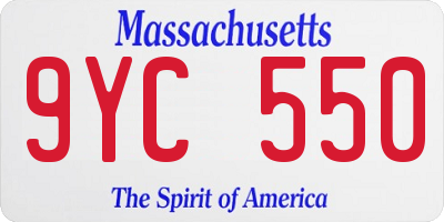 MA license plate 9YC550