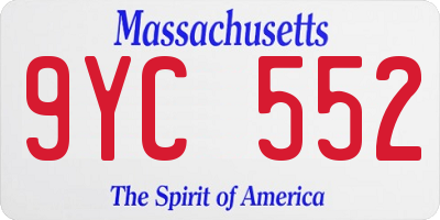 MA license plate 9YC552