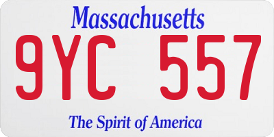 MA license plate 9YC557