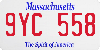 MA license plate 9YC558
