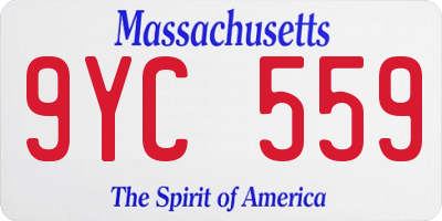 MA license plate 9YC559