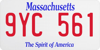 MA license plate 9YC561