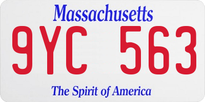 MA license plate 9YC563