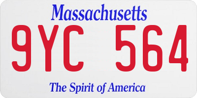 MA license plate 9YC564