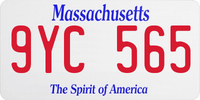 MA license plate 9YC565