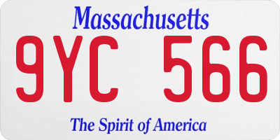 MA license plate 9YC566