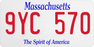 MA license plate 9YC570