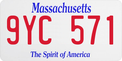 MA license plate 9YC571